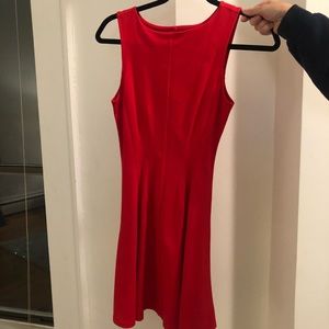 Pleated Red Dress